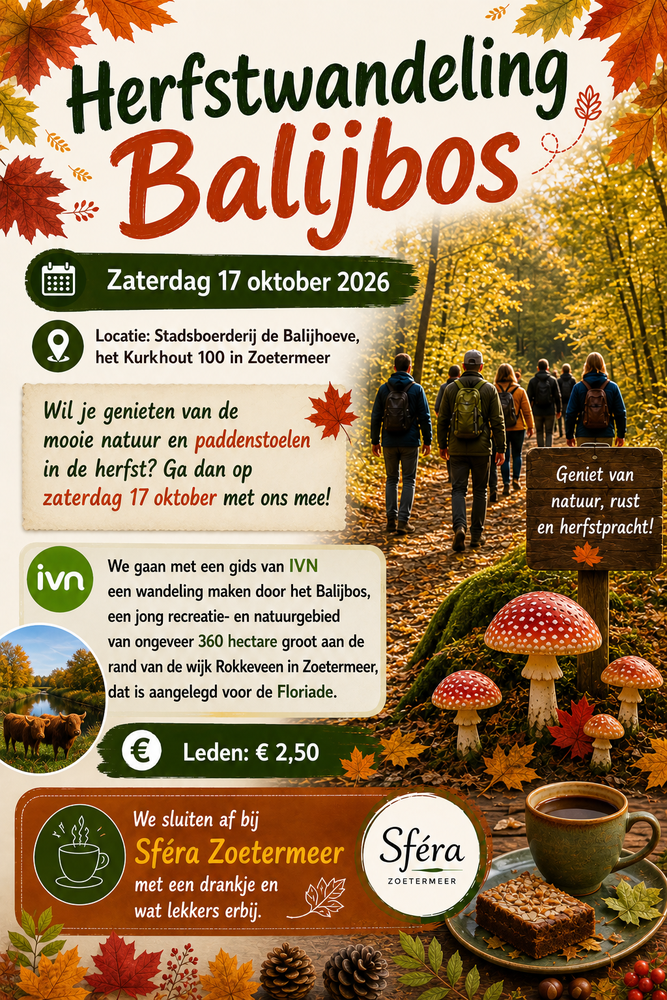 Herfst- en paddenstoelenwandeling Balijbos Zoetermeer
